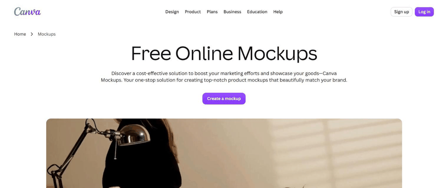 Canva's Free Online Mockups page, where Smartmockups now lives inside Canva