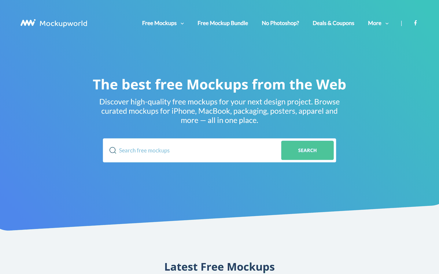 Mockup World, a directory of free PSD mockup templates for Photoshop or Photopea