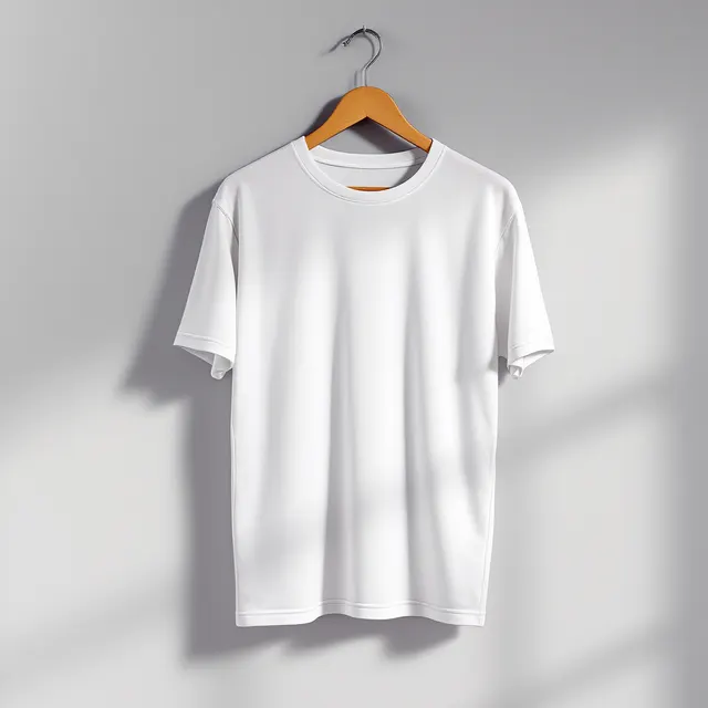 White tee on a hanger: blank white t-shirt mockup