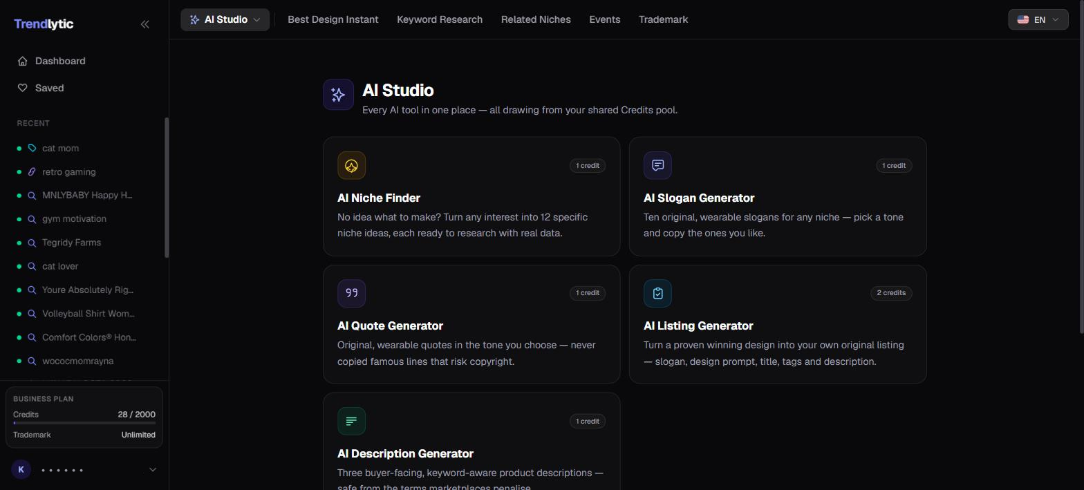 A full AI Studio, built for POD